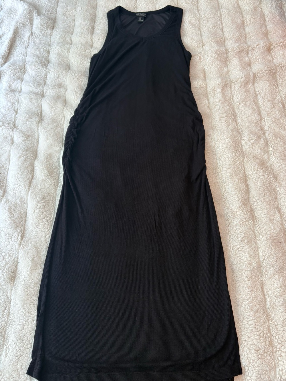Rachel Zoe Black Sleeveless Maxi Dress with Side Ruching